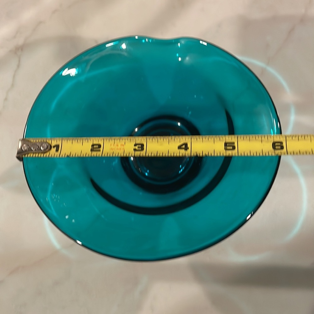 Vintage turquoise bowl art glass - Picture 8 of 12
